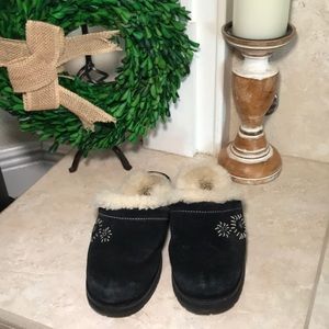 UGG Black Suede Clogs